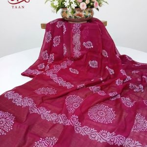 Half silk Block Printed saree